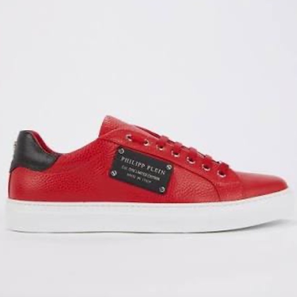 Philipp Plein “The Plein Original” Red Leather Sneakers – 9.5 - Picture 2 of 7